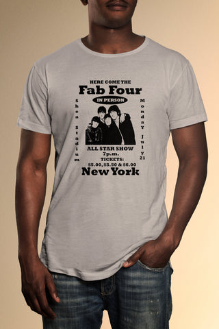 The Fab Four 'Here We Come New York' Black Print T-Shirt
